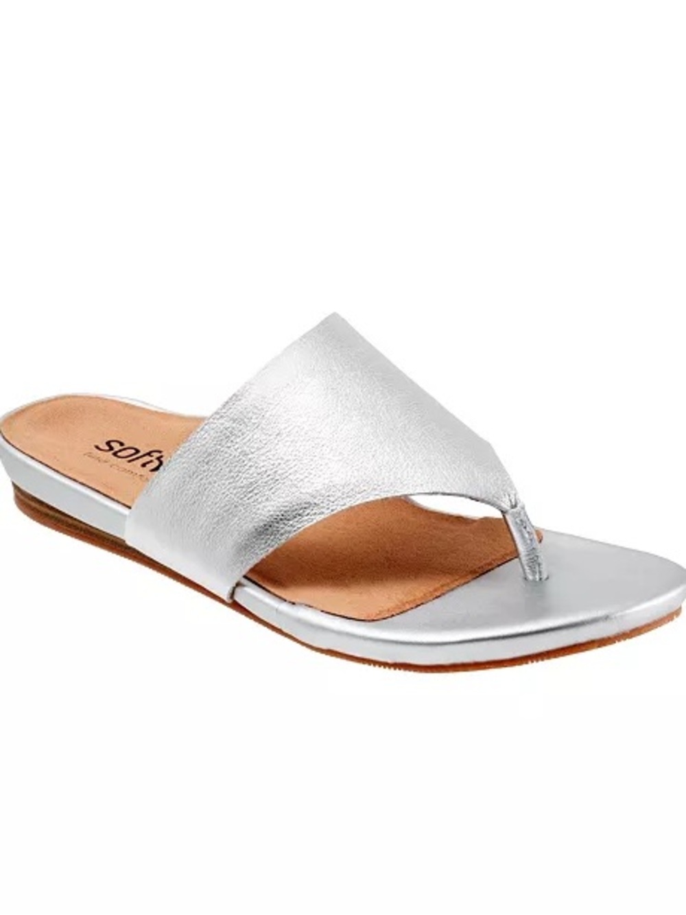 Softwalk Metallic Silver Women’s Thong Slip On Sandals 6.5M